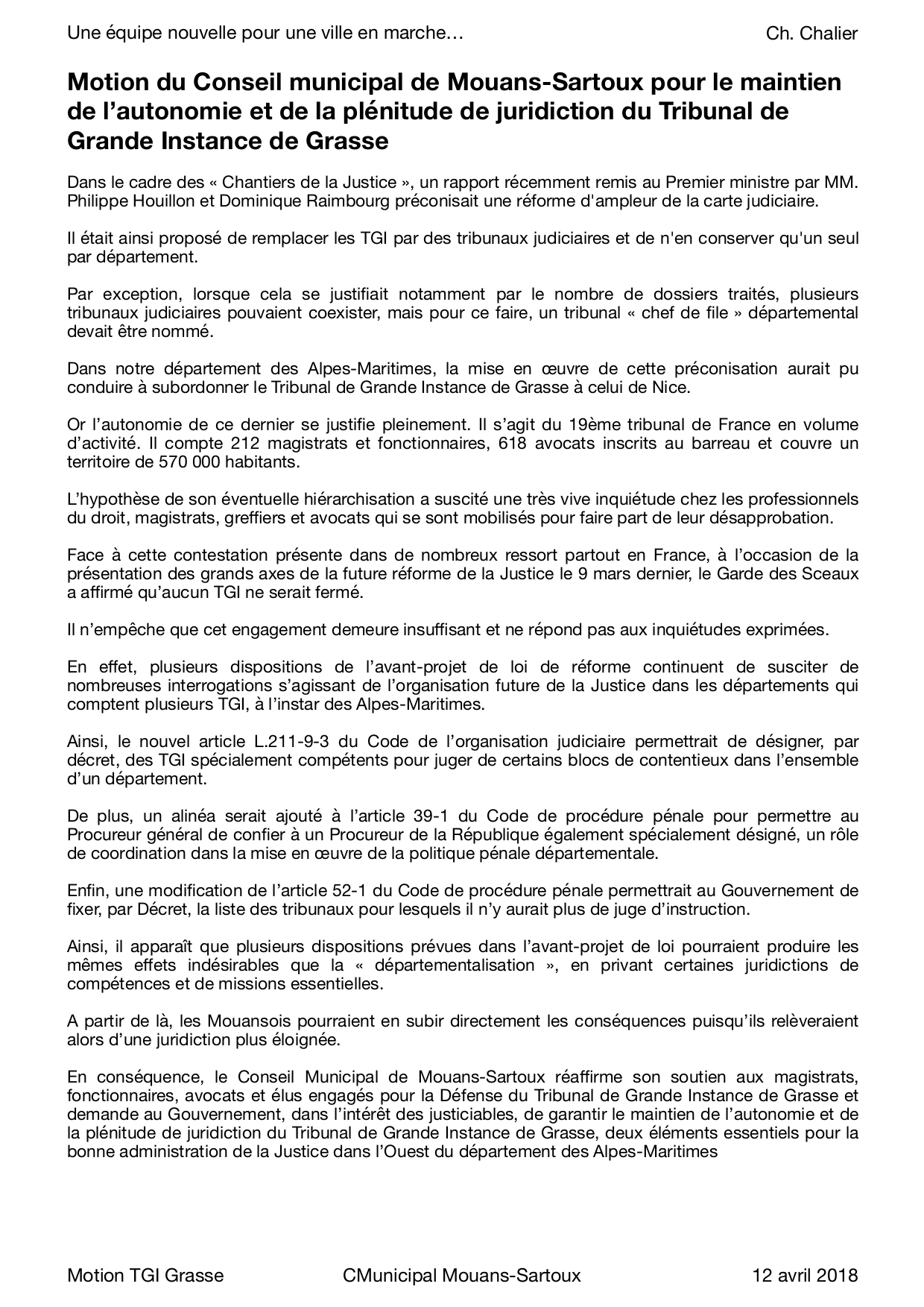Motion TGI Grasse
